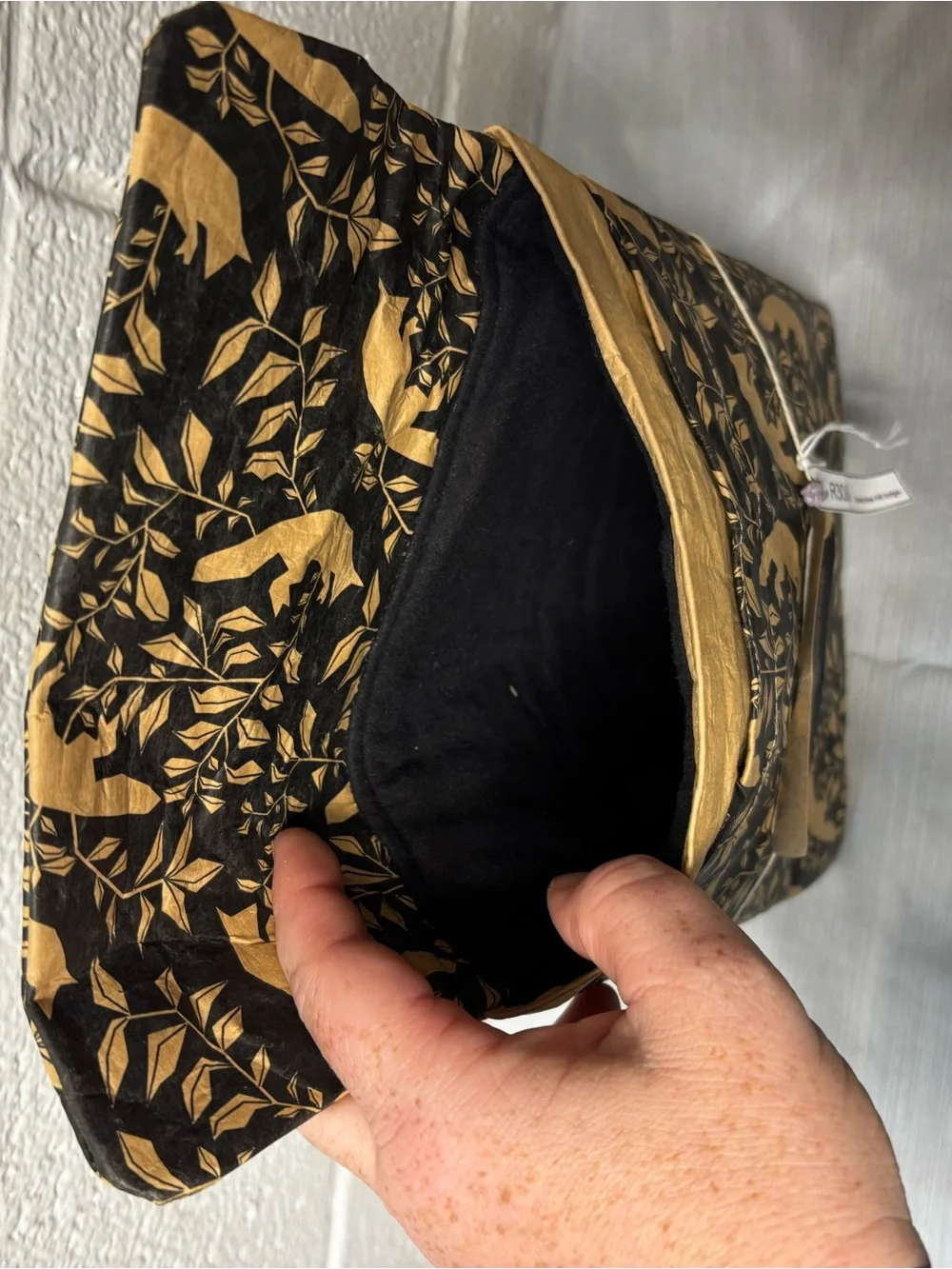 WREN Flying Fox Lauren Fowler iPad Sleeve Brown Black Fox Botanical Vintage NWT